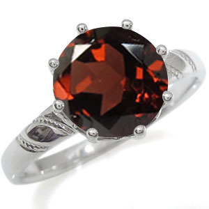 楽天市場】ガーネット リング 18k 大粒 K18 蔦 ガーネット 指輪