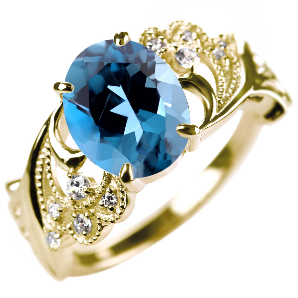 イングランドブルートパーズリング 18金 11号 送料無料！ 楽天市場