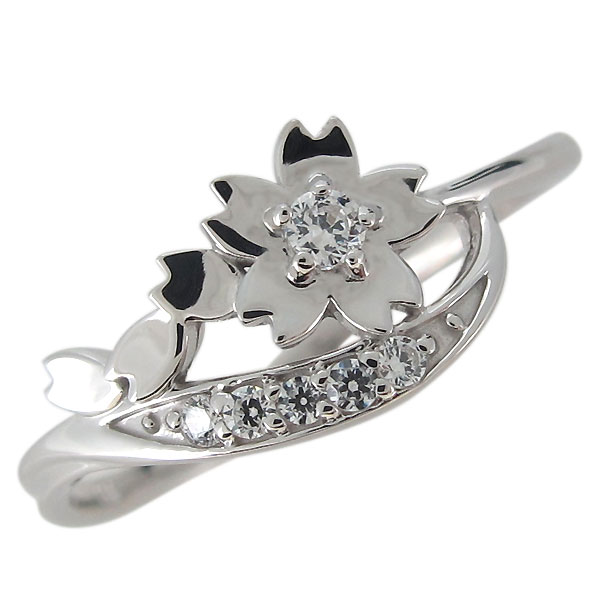 楽天市場】指輪 桜 花 モチーフ シルバーリング レディース 誕生石