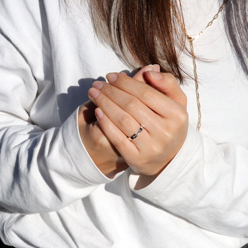 楽天市場】コンビリング 18金 シルバー ペアリング カップル 2個セット