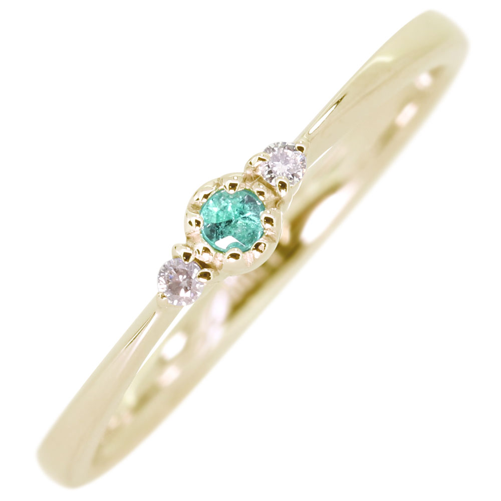 楽天市場】パライバトルマリン リング ピンキーリング k18ゴールド