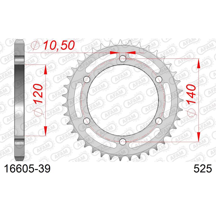 楽天市場】AFAM (アファム) リアスチールスプロケット 525-39 ゼファー