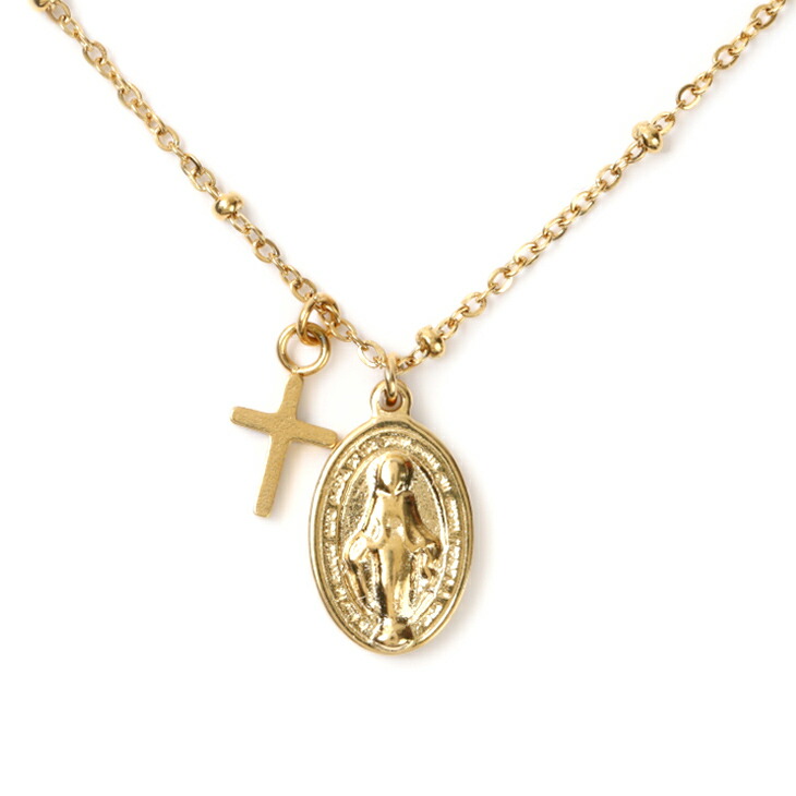 楽天市場】コインネックレス ステンレス 304 コイン ネックレス 聖母