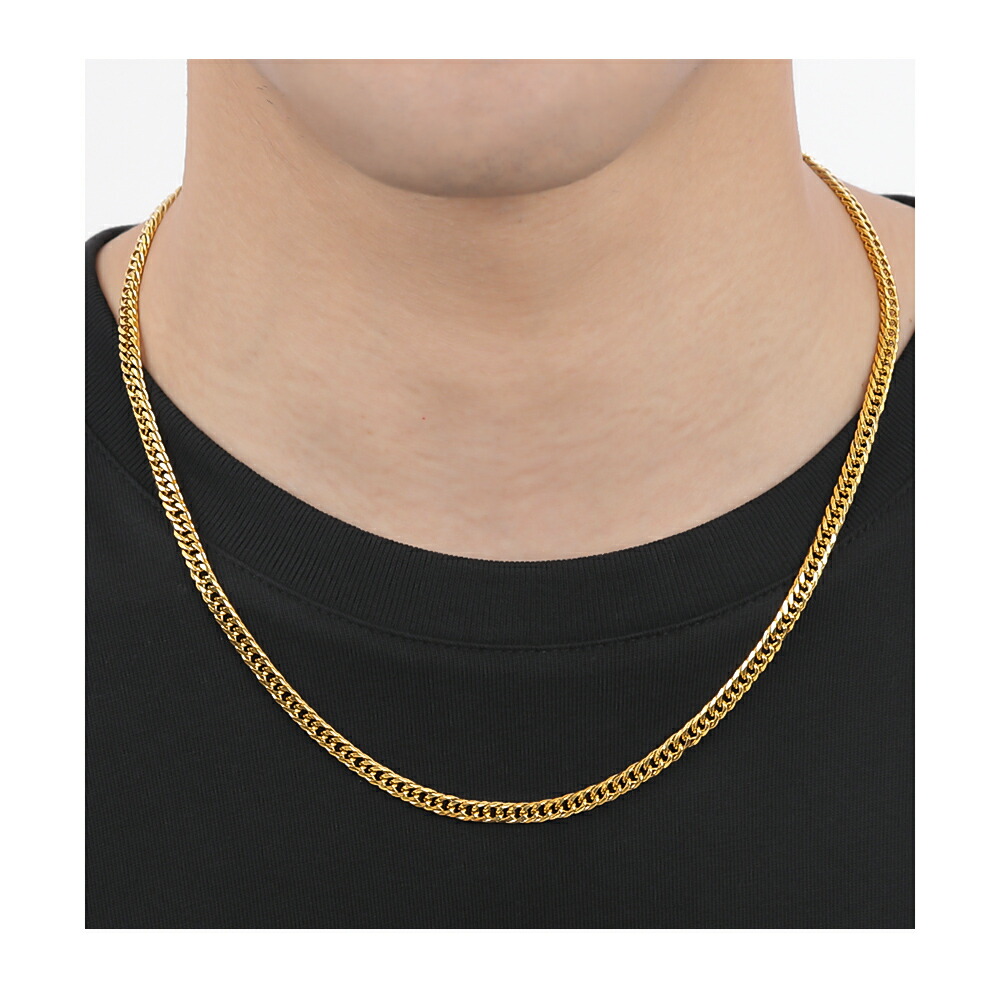 楽天市場】喜平 ネックレス K18 カラー ステンレス 6面 6面ダブル 50cm