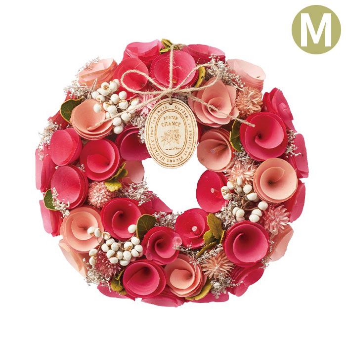 楽天市場】リース フラワーリース ワンカラーリース M ピンク : ポッチワン