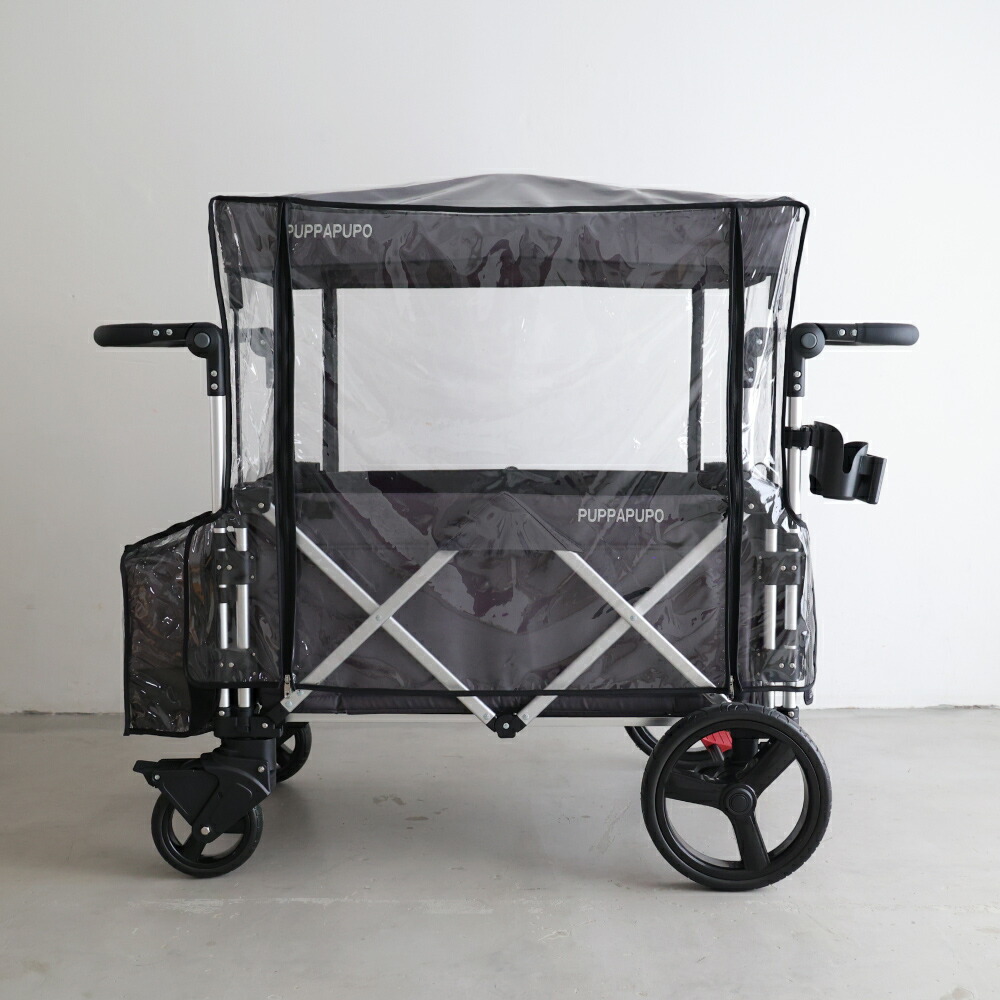 楽天市場】ストローラーワゴン キャノピー付き レインカバー付き