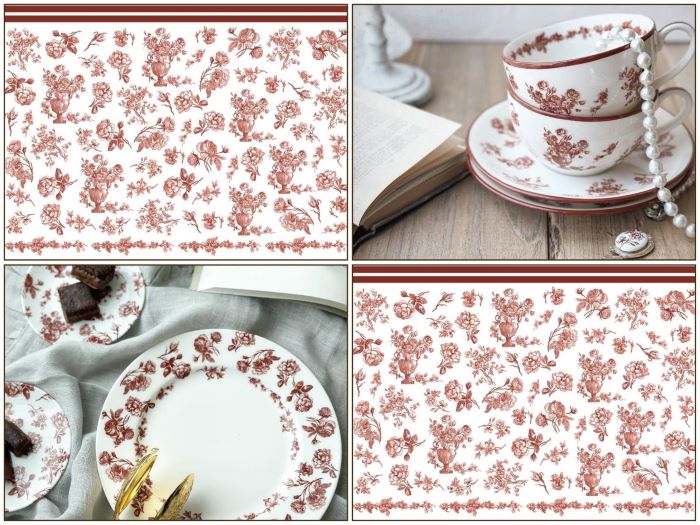 楽天市場】ポーセラーツ 転写紙 【セット割】 アンティークローズ転写