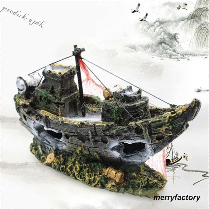 楽天市場】船 沈没船 水槽装飾 水槽オブジェ アクアリウム