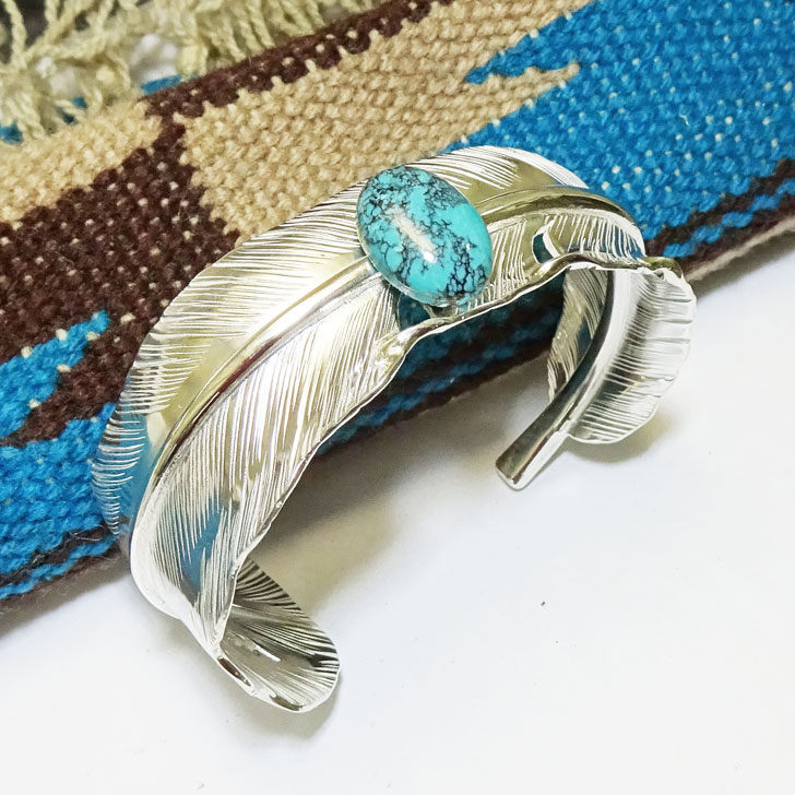 楽天市場】フェザーバングル ウェブ ターコイズ 13×18mm【受注製作