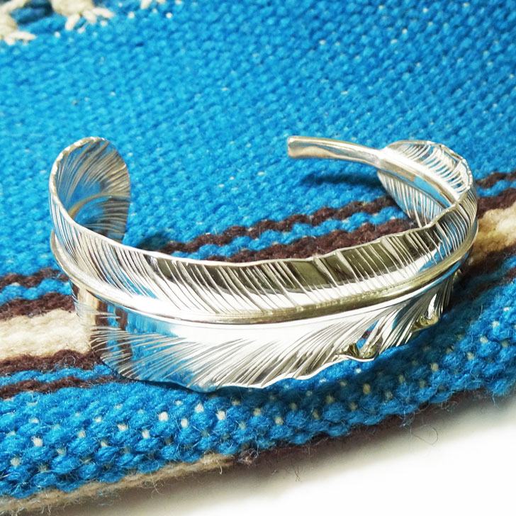 楽天市場】フェザーバングル シルバーバングル【受注製作】羽根