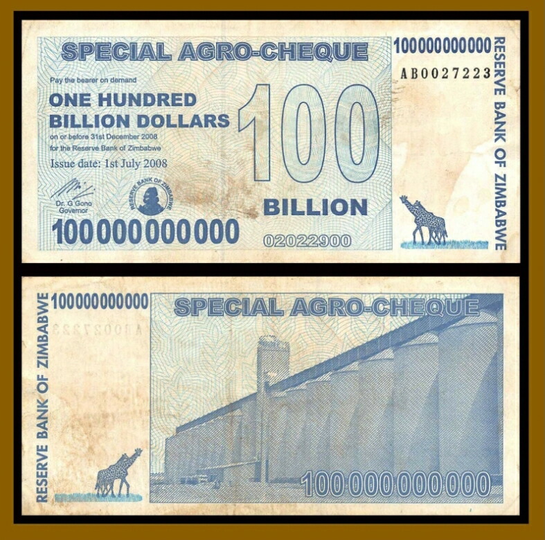 楽天市場】【品質保証書付き】 ジンバブエドル 1000億ドル 10枚