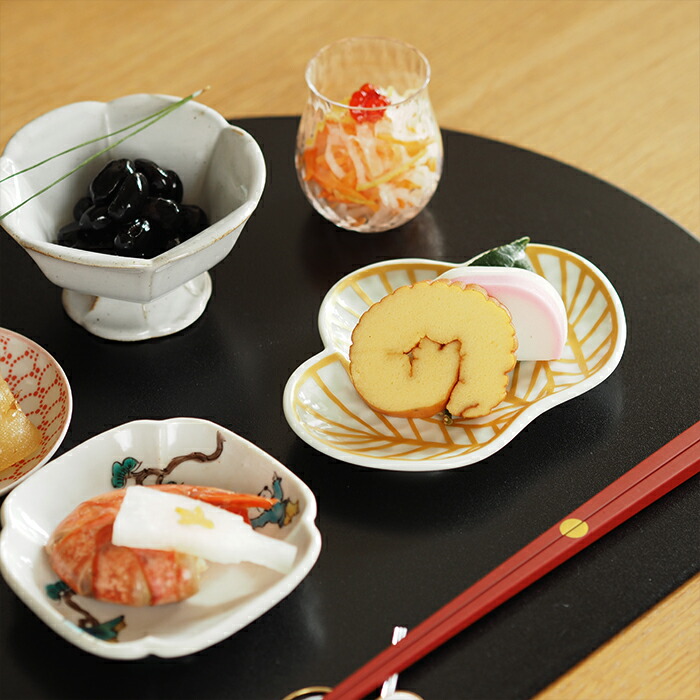 楽天市場】幸楽窯 錦 金 松葉形 銘々皿 / 有田焼 和食器 新年 お正月