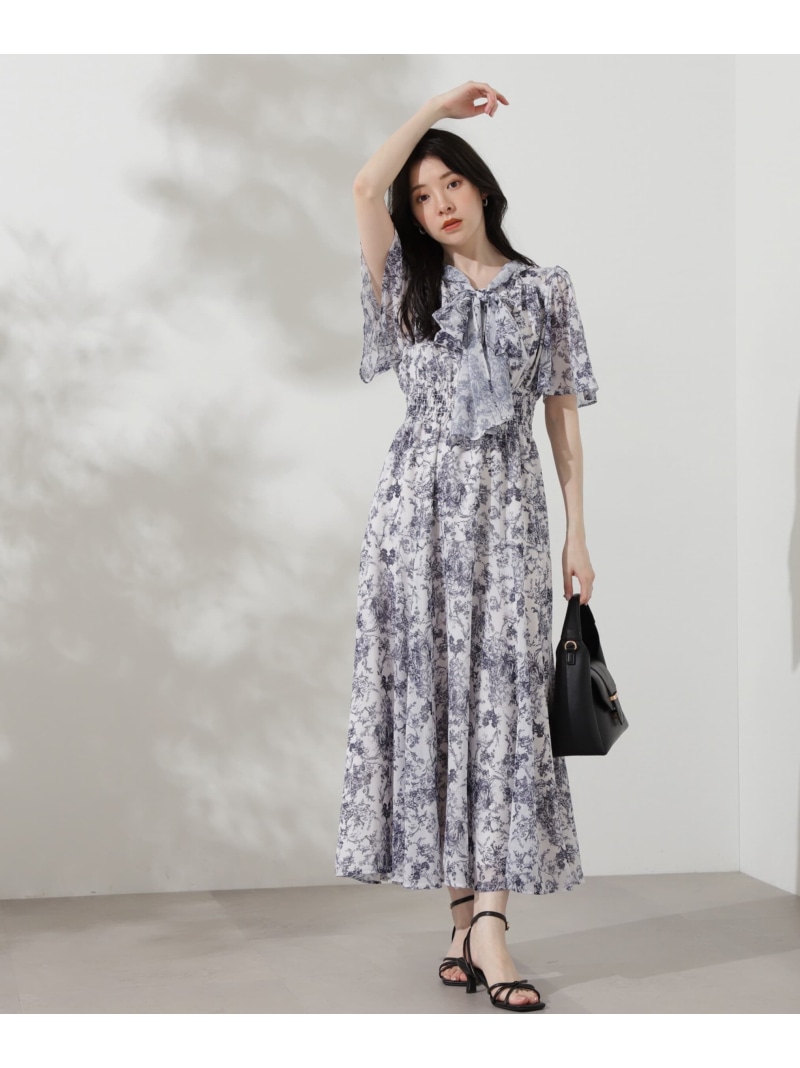 楽天市場】【SALE／30%OFF】ボウタイフラワーシャーリングワンピース