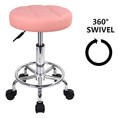 楽天市場】KKTONER 丸回転スツール キャスター付き 昇降椅子 PUレザー