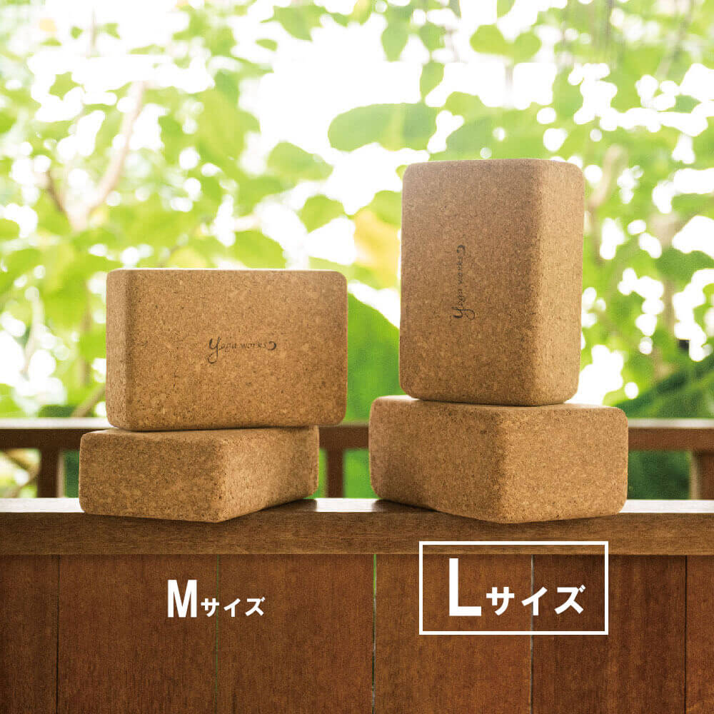 楽天市場】ヨガワークス ヨガブロック コルクヨガブロック Lサイズ 2個