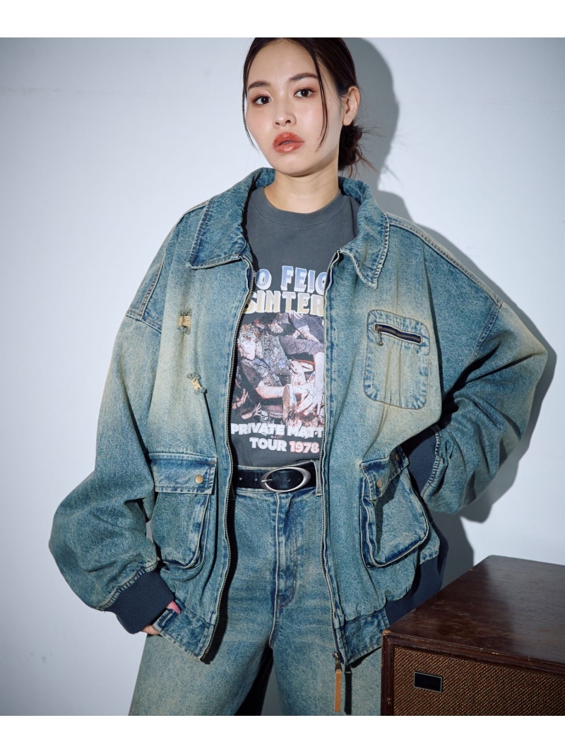 楽天市場】【SALE／25%OFF】【PBLIM】ダメージデニムブルゾン