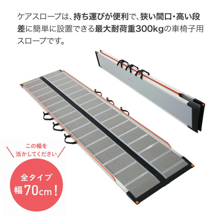 楽天市場】スロープ 車椅子 ケアスロープ 幅70cm×長さ175cm CS175 ケア