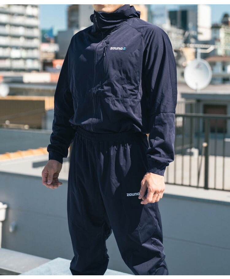 ほぼ未使用 美品 zauna ザウナスーツ上下セット セットアップ 黒