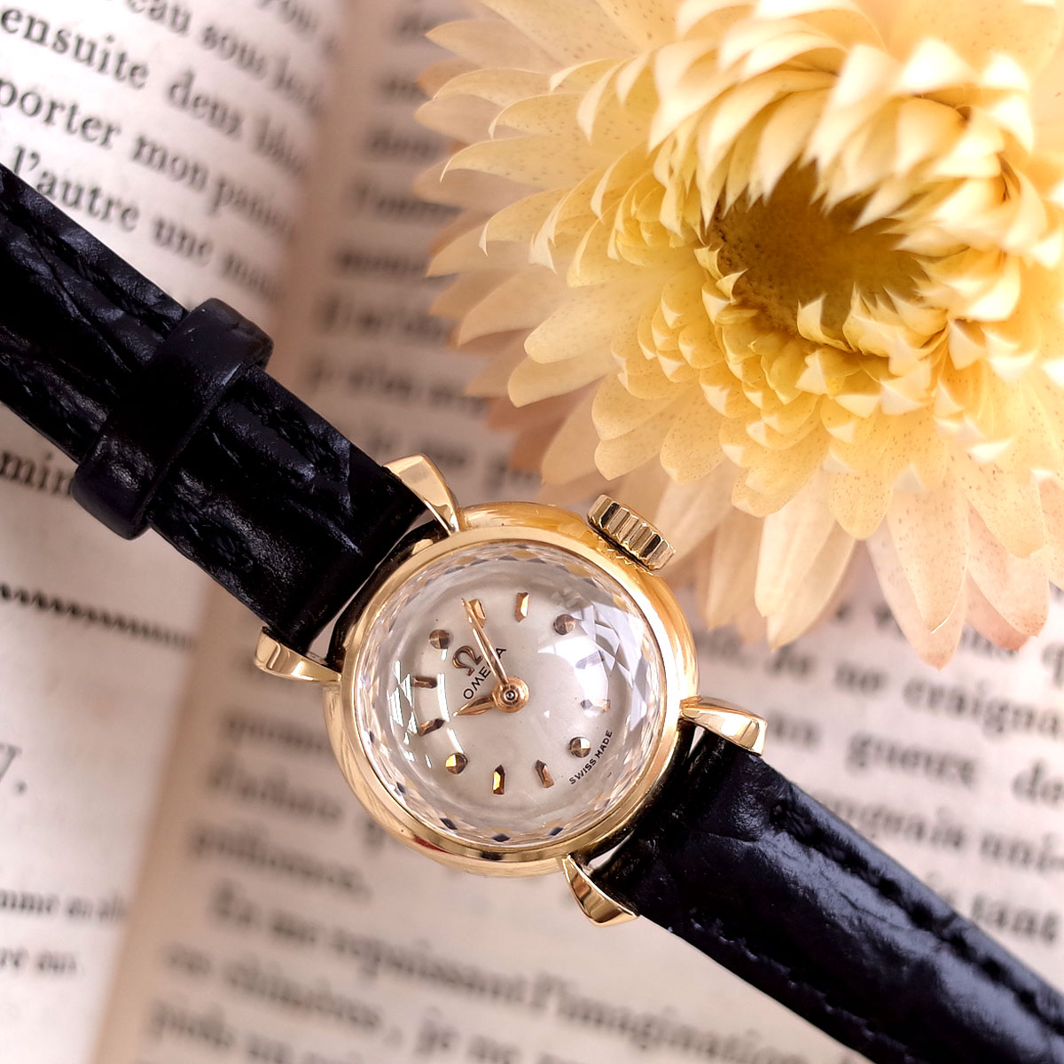 楽天市場】極小 オメガ 50'S アンティーク K18YG カットガラス 新品革