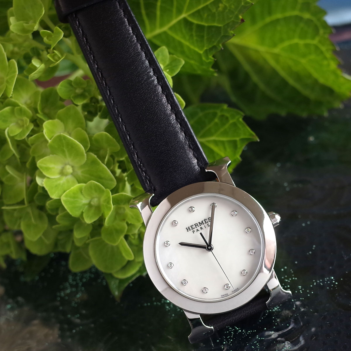 楽天市場】エルメス Hウォッチ ロンド HR1.510 シェル ダイヤ