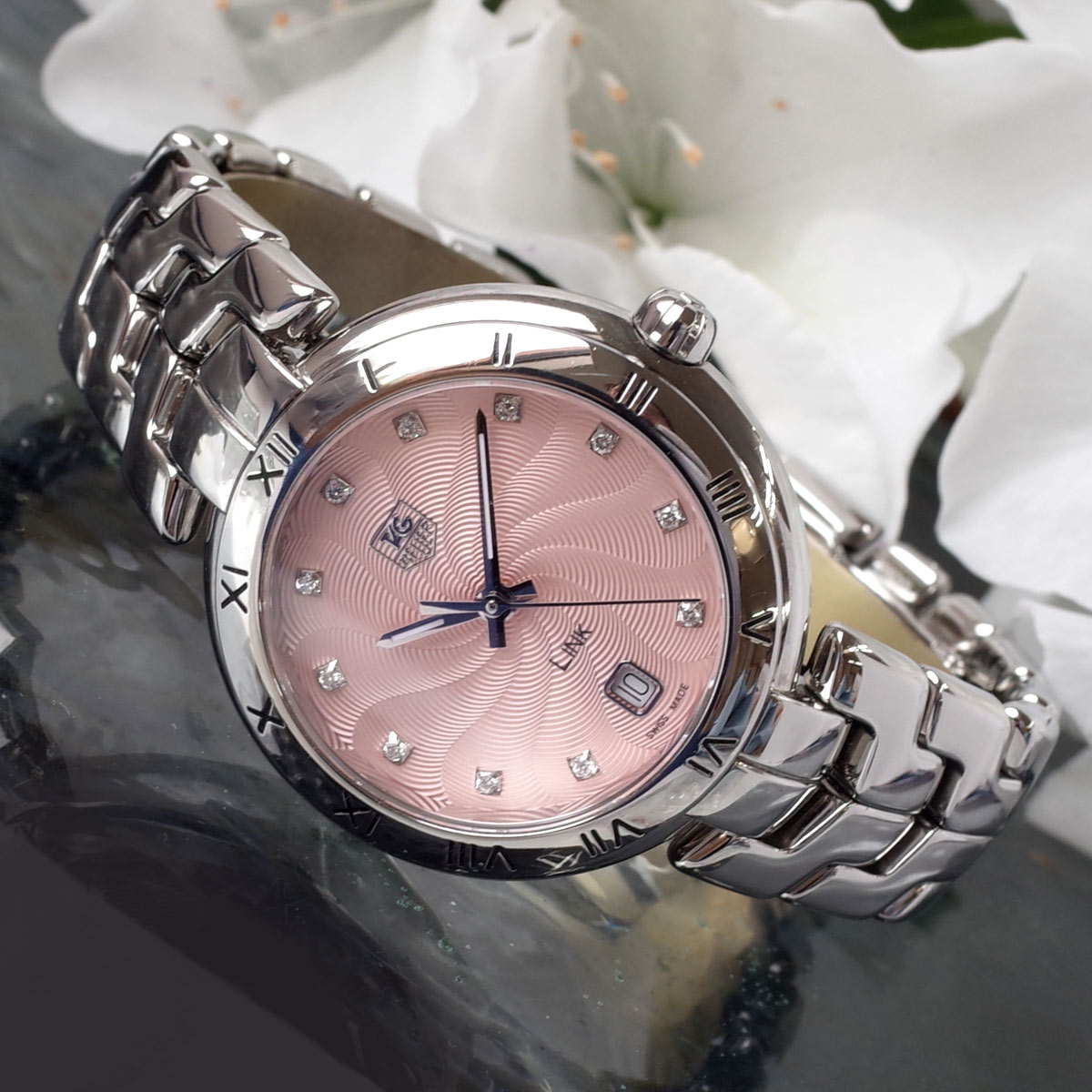 楽天市場】箱/保 タグホイヤー リンク ピンク ダイヤインデックス