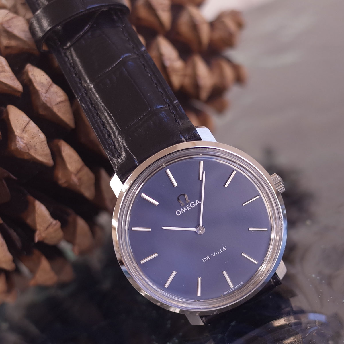 楽天市場】オメガ デビル メンズ 115.0001 青文字盤 TOOL.104 SS