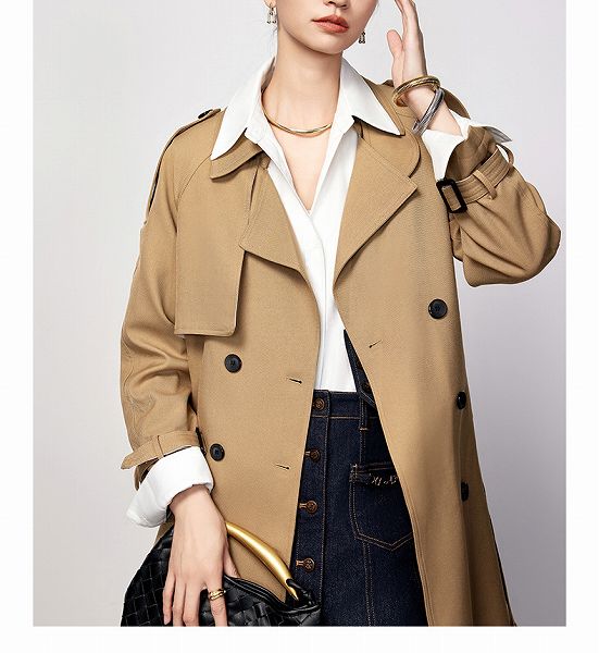 楽天市場】定番トレンチコート ダブルコート ロングコート 長袖