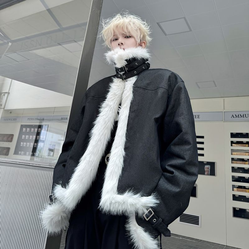 漢の戦闘服】l'garage 毛皮風コート 漢の戦闘服】l'garage 毛皮風