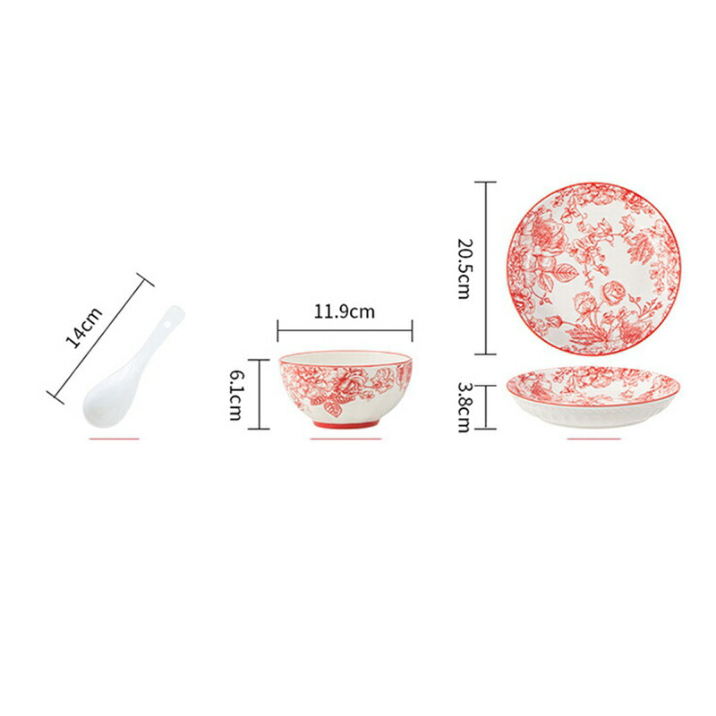 楽天市場】食器 赤薔薇 碗皿セット 小花柄 ギフトボックス付き 白赤