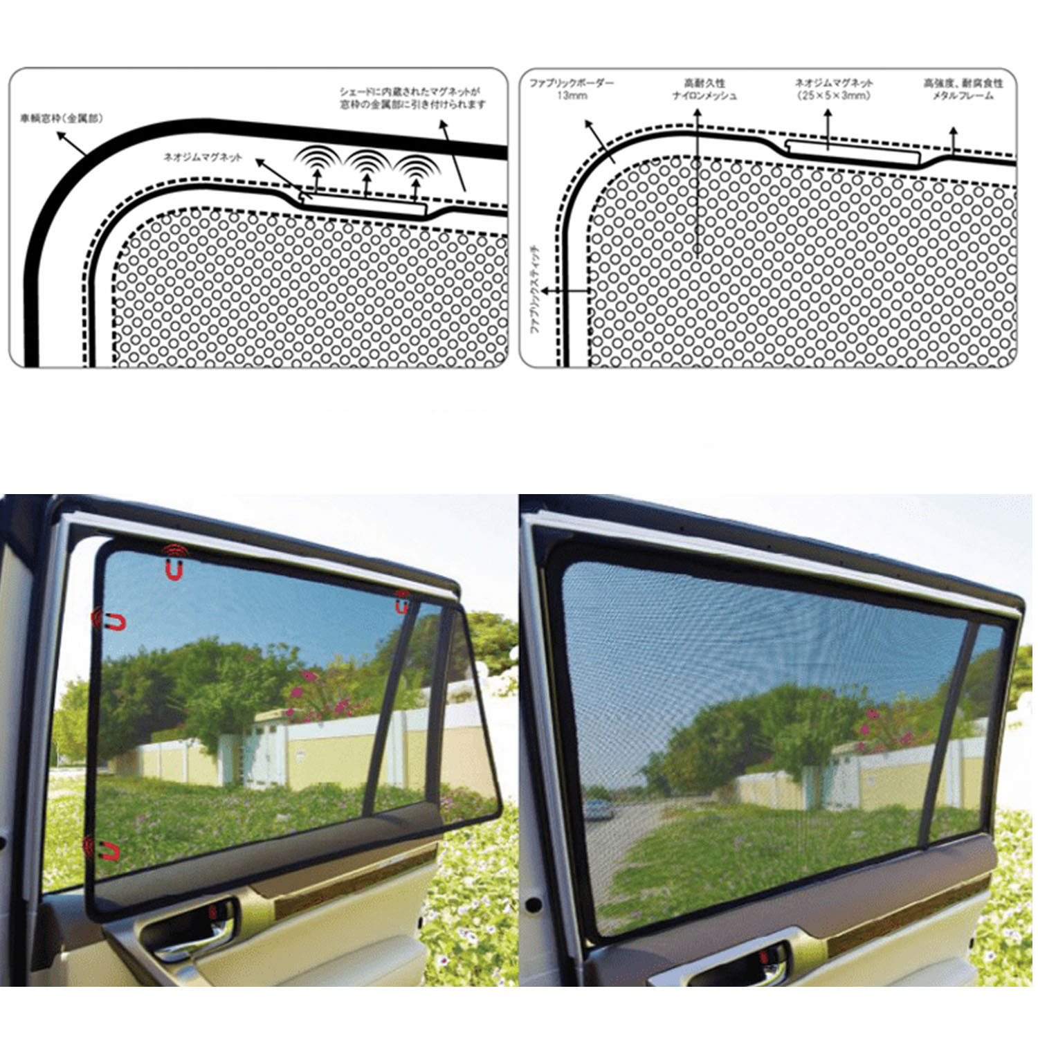 楽天市場】レーザーシェード 150系 ランドクルーザープラド 前席2枚組