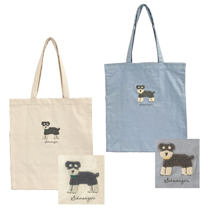 楽天市場】シュナウザー キャンバスアニマルサガラ刺繍トートバッグ