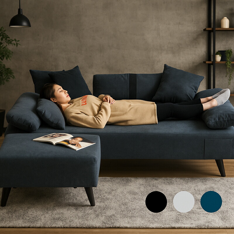 楽天市場】ソファーベッド セミダブル 折りたたみ カウチソファー 3人