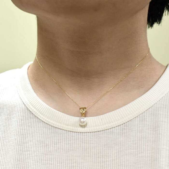 楽天市場】【50%OFF】K18YG アコヤ真珠 デザインネックレス P 約7.5mm