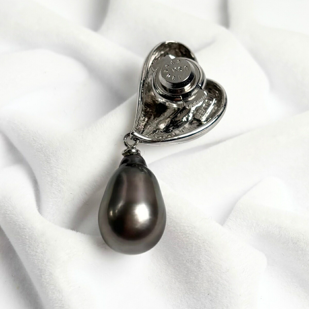 楽天市場】タヒチ黒蝶真珠 ブラックパールタックブローチ 10.5mm