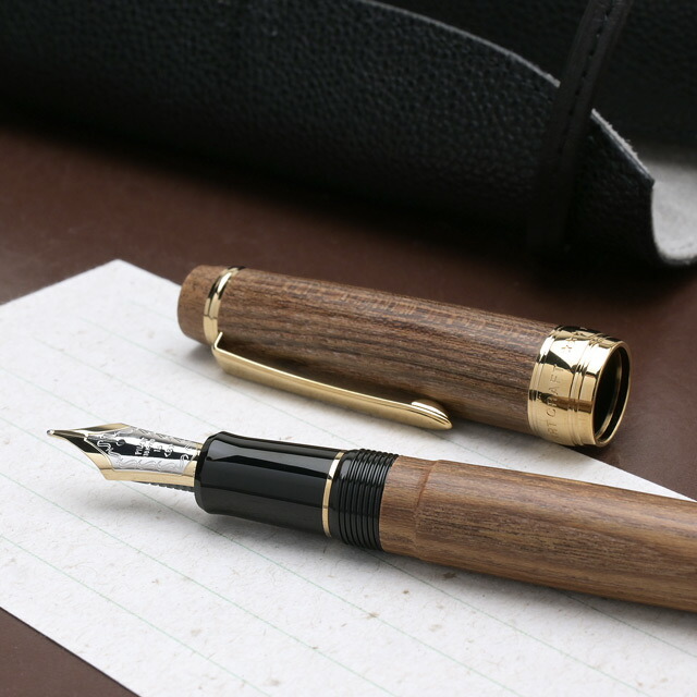 PILOT 木目調 万年筆 Bペン先 ケース付 PILOT 木目調 万年筆 Bペン先