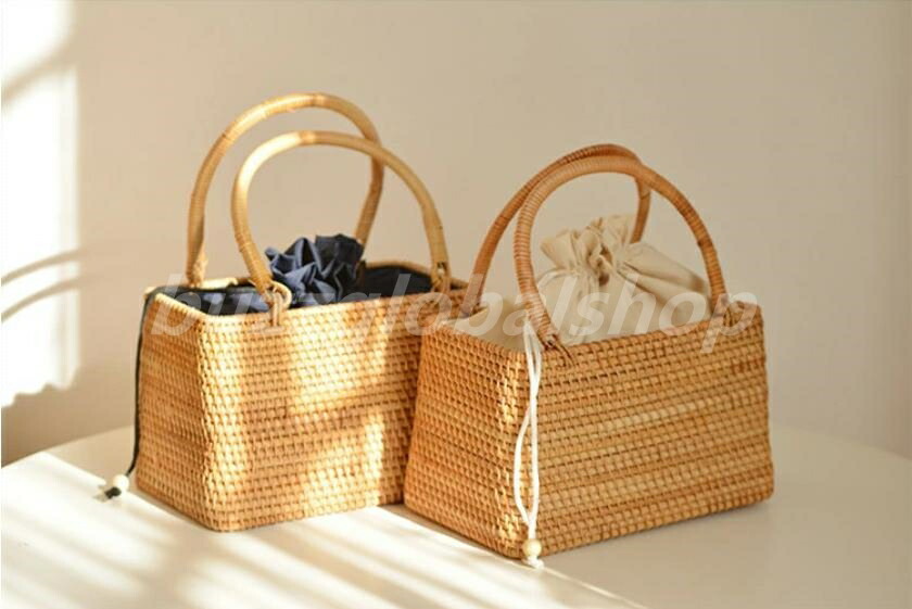 楽天市場】かごバッグ 編みかご スクエア型 かごバッグ ハンドバッグ