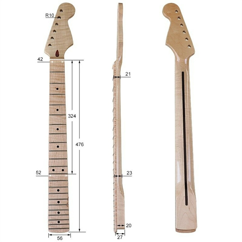 楽天市場】ギターネック トラ杢メイプル STタイプ用交換ネック