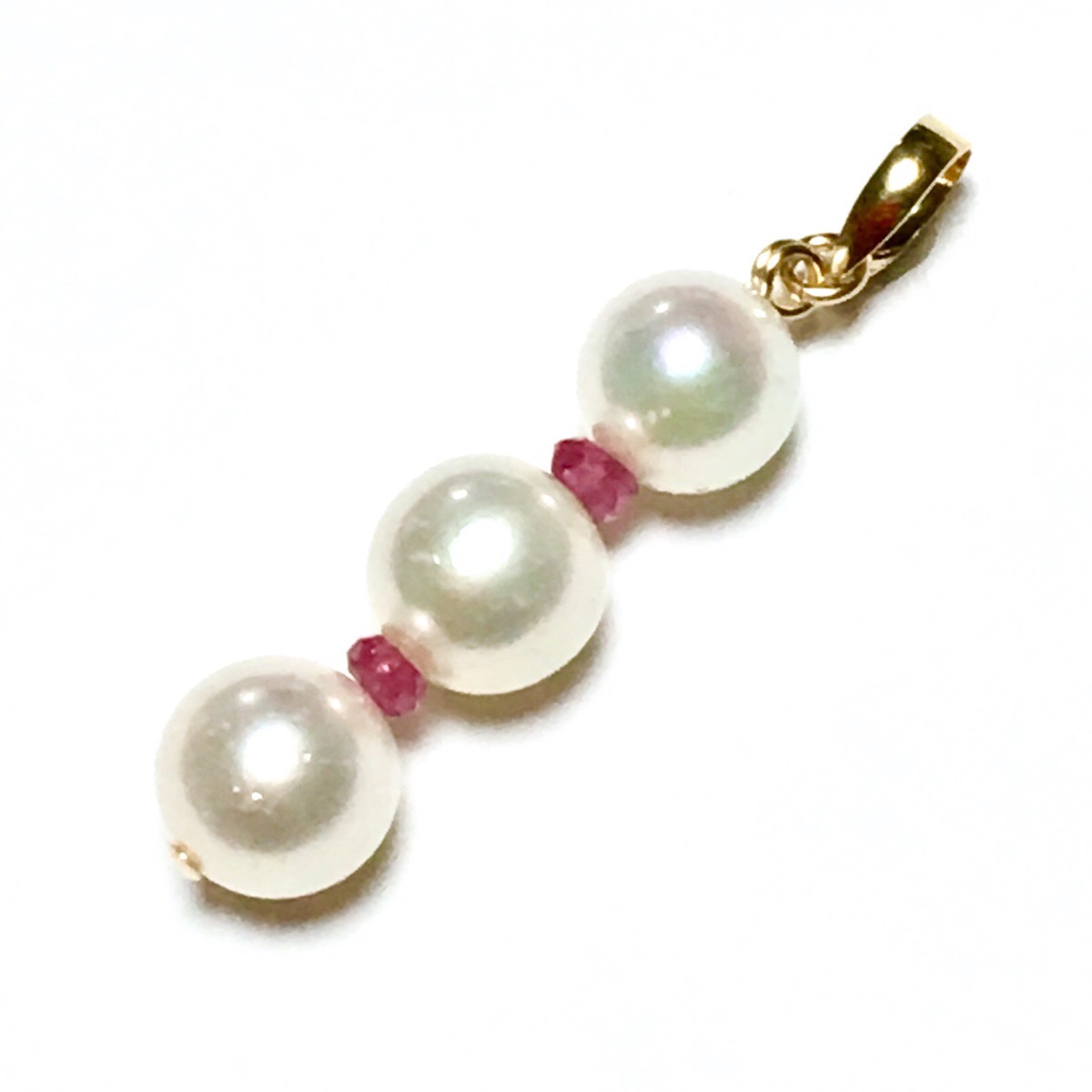 楽天市場】【Rvaru】 K18 ルビー あこや本真珠 アコヤ トップ 7〜7.5mm