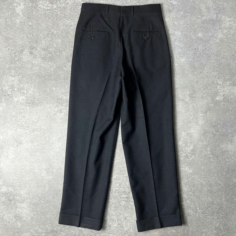 楽天市場】60s UNKNOWN 無地 2タック ウール スラックス パンツ / 60