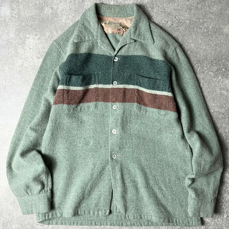 楽天市場】60s USA製 McGREGOR ボーダー ウール 長袖 オープンカラー