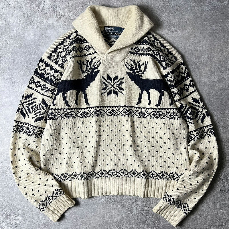 楽天市場】90s POLO RALPH LAUREN ノルディック 総柄 コットン