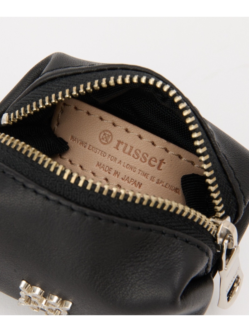 楽天市場】カラビナ付き レザーミニポーチ型チャーム russet ラシット