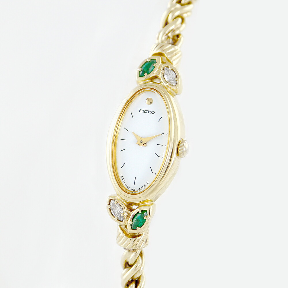 楽天市場】電池交換済 SEIKO セイコー オーバル ビジュー 1E20-6190 白