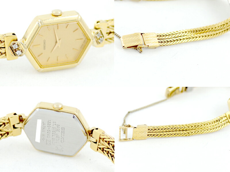 楽天市場】電池交換済 SEIKO セイコー 1220-5280 4石 4P ゴールド YGP