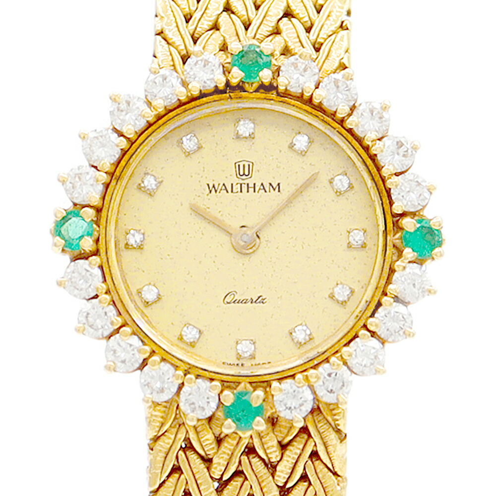 楽天市場】電池交換済 WALTHAM ウォルサム エメラルド ダイヤベゼル
