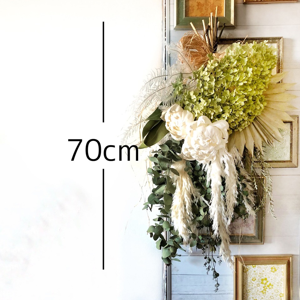 フランスアンティーク 特大パニエ ドライフラワー アナベル バスケット