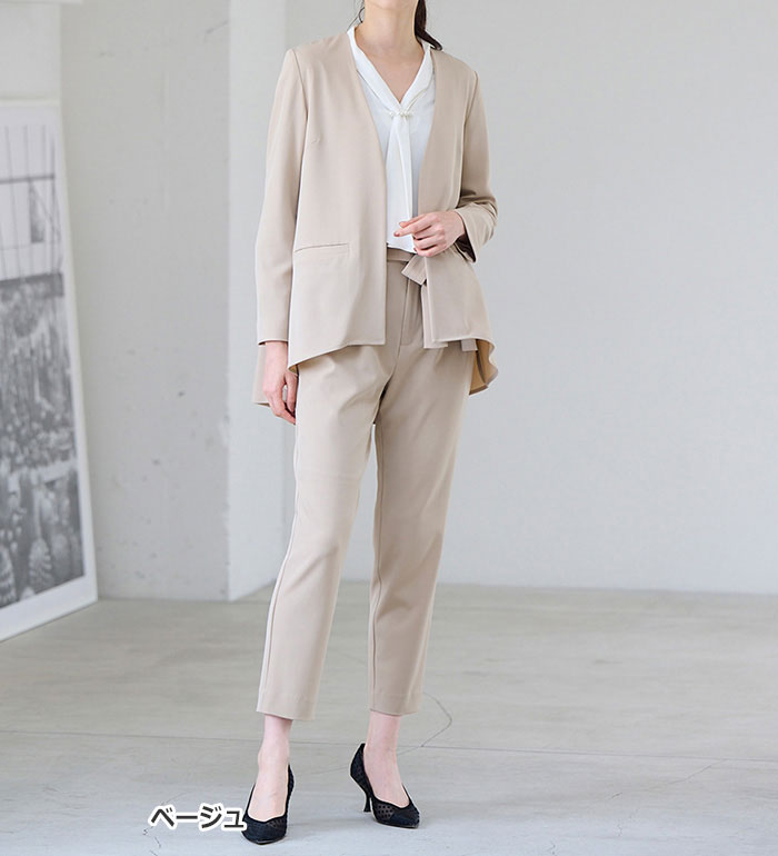 楽天市場】【2点セット】洗えるフレアーシルエットジャケット