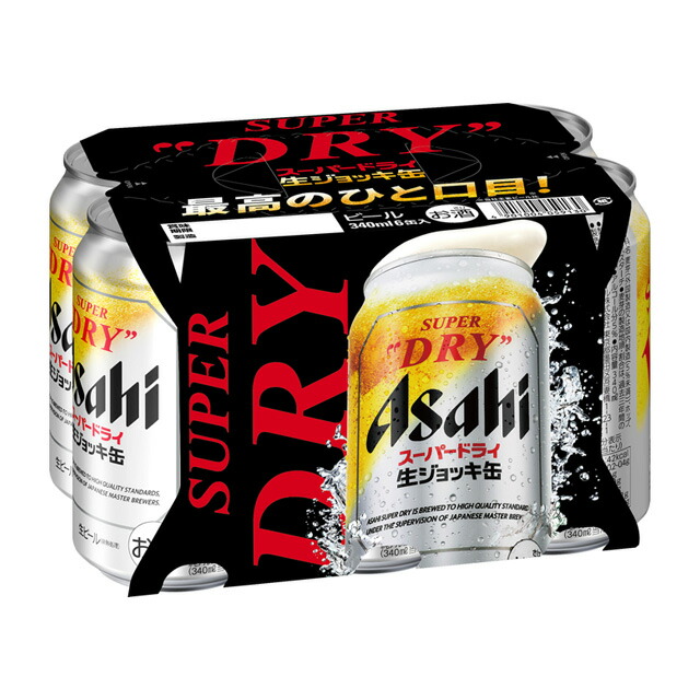 楽天市場】[6缶パック] アサヒ 生ジョッキ缶 スーパードライ 340ml×6本