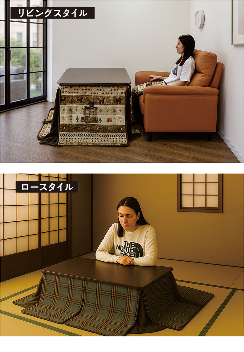 楽天市場】高さ調節できる ダイニングこたつ セット 4人用 6点セット