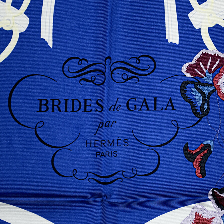 楽天市場】HERMES エルメス カレ90 Brides Fleuries ブリッド・フルリ